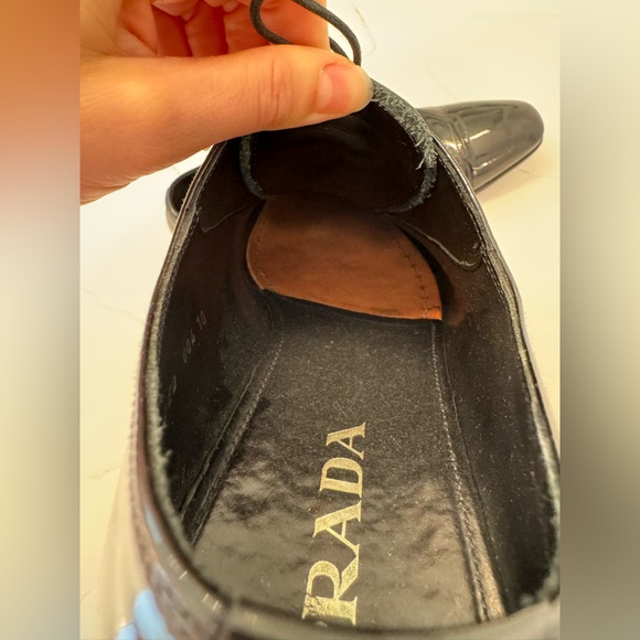 Men’s Prada Black Patent Leather Oxford Shoes- Men’s 10 - Picture 4 of 12